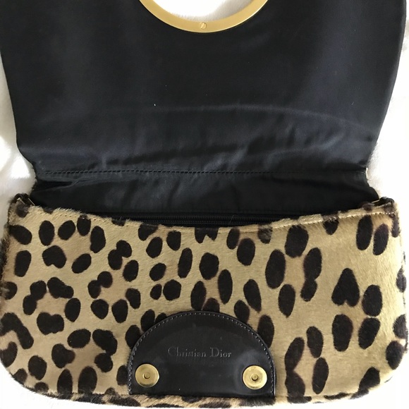 Authentic Christian Dior Leopard Ponyhair Baguette - Picture 3 of 8